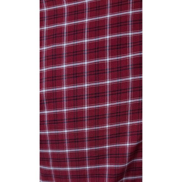 Towncraft Wrinkle Free Stain Release Medium Red Plaid Long Sleeve Button Shirt - Picture 2 of 10